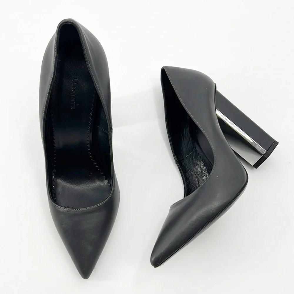 All Saints Cubista Mirrored Heel Pumps Gray size 38 size 7 - Picture 2 of 14